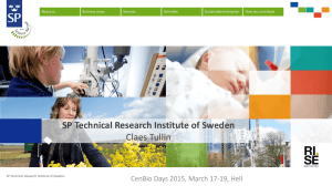 SP Technical Research Institute of Sweden Claes Tullin