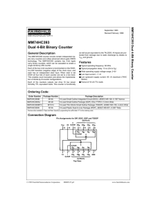 MM74HC393 Dual 4-Bit Binary Counter