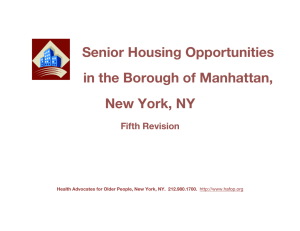 Senior Housing Opportunities in the Borough of Manhattan, New