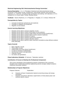 Electrical Engineering 362: Electromechanical Energy Conversion