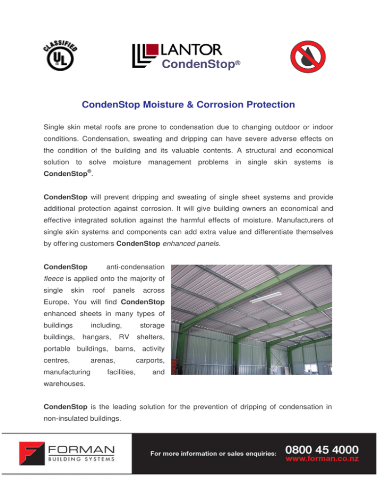 CondenStop Brochure Forman Building Systems