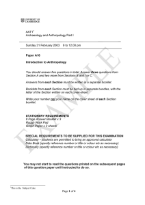 Specimen Question Paper