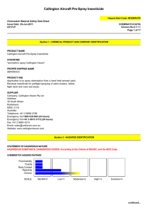 Callington Aircraft Insecticide MSDS | Safety Data