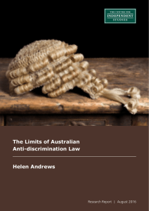 The limits of Australian anti-discrimination law
