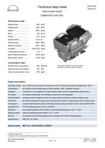 D2868LE433 Marine Diesel Engine Technical Data Sheet