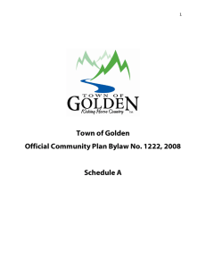 Town of Golden Official Community Plan Bylaw No. 1222, 2008