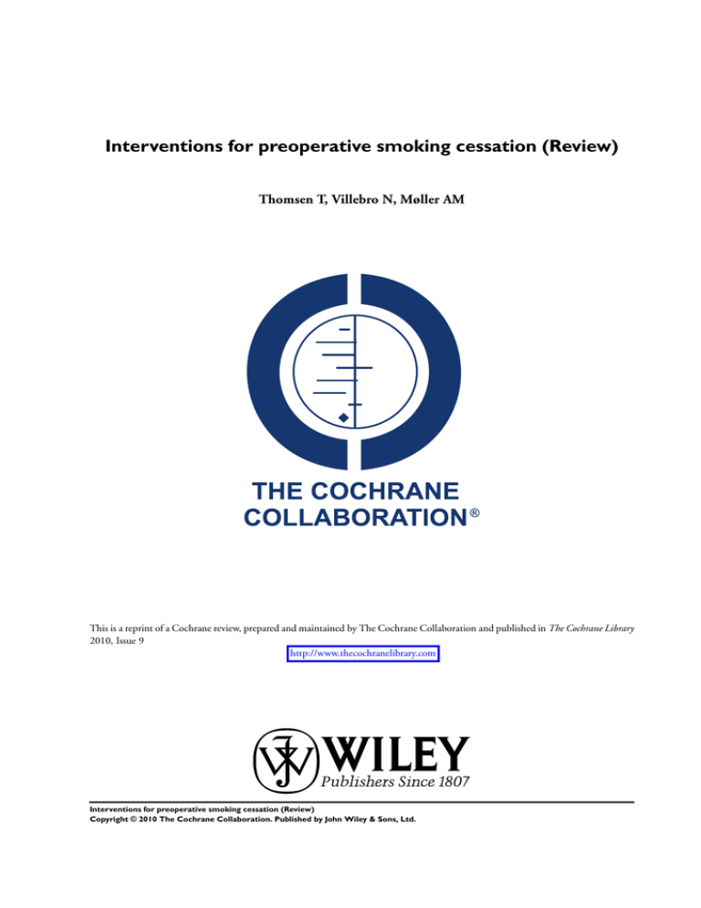 Interventions for preoperative smoking cessation
