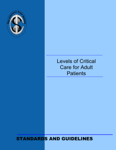 Levels of Critical Care for Adult Patients (2009).