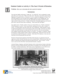 Student Guide to Activity 4: The Sun`s Period of Rotation