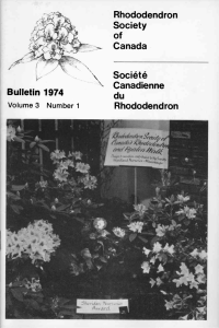 RSC Bulletin 1974 v 3-1 - The Rhododendron Society of Canada