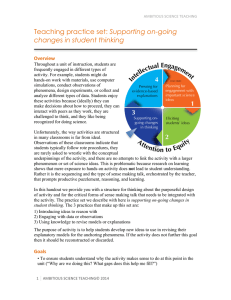 Supporting on-going changes in students` thinking—the primer