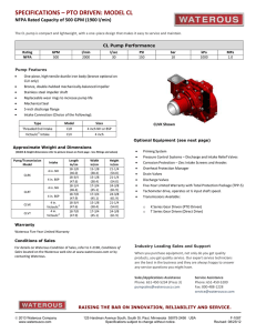 specifications – pto driven: model cl