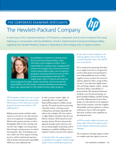 The Hewlett-Packard Company - ICCR (Interfaith Center on
