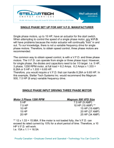 SINGLE PHASE SET UP FOR ANY V.F.D. MANUFACTURER Single
