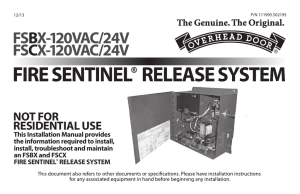 Fire Sentinel Release System Installation Manual
