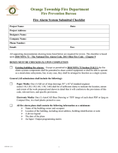 Fire Alarm System Submittal Checklist