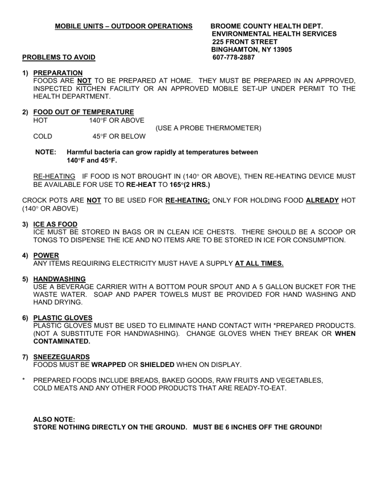 Food Vendor Special Notice