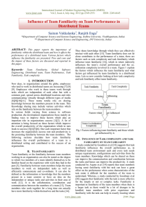 Influence of Team Familiarity on Team Performance in