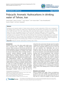 Polycyclic Aromatic Hydrocarbons in drinking water of Tehran, Iran