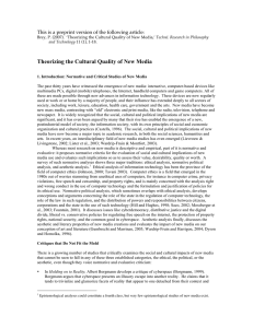 Theorizing the Cultural Quality of New Media