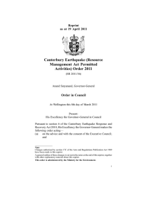 Canterbury Earthquake (Resource Management Act Permitted
