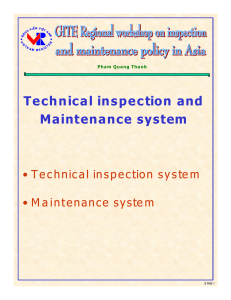 Technical inspection and Maintenance system