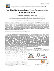 Fast Quality Inspection of Food Products using Computer