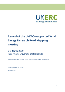 Record Of The UKERC-supported Wind Energy Research Road