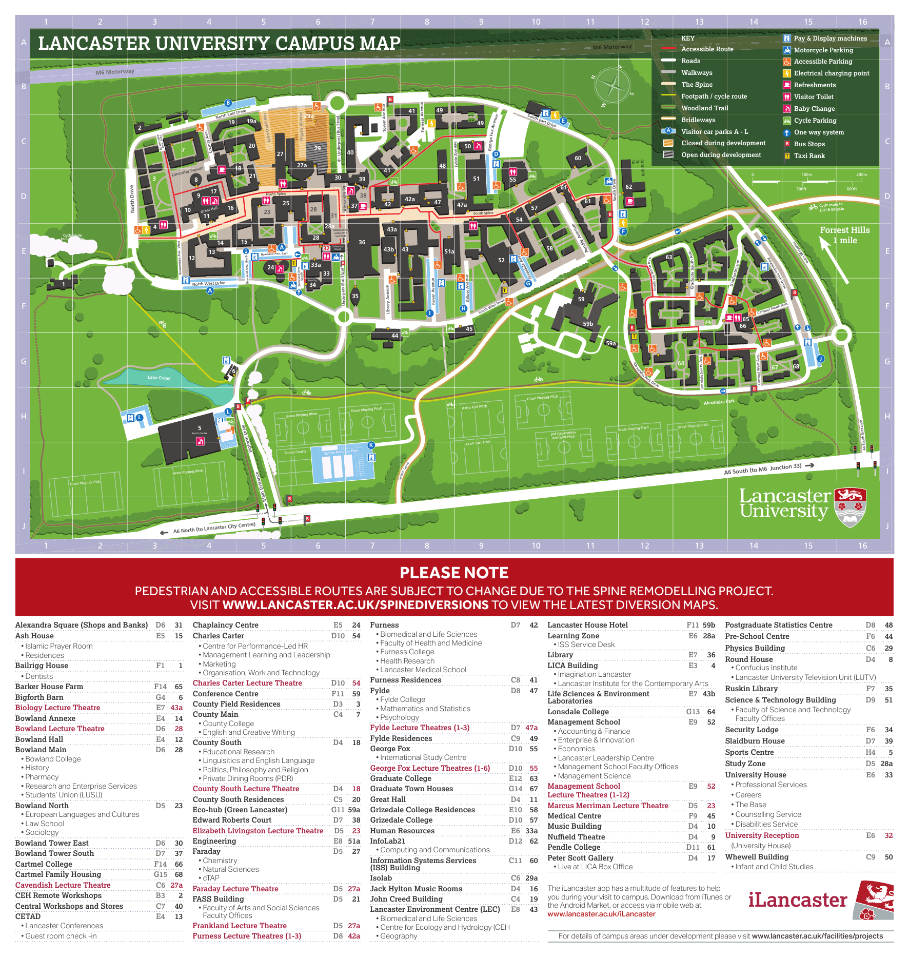 Lancaster Uni Campus Map Campus Map - Lancaster University