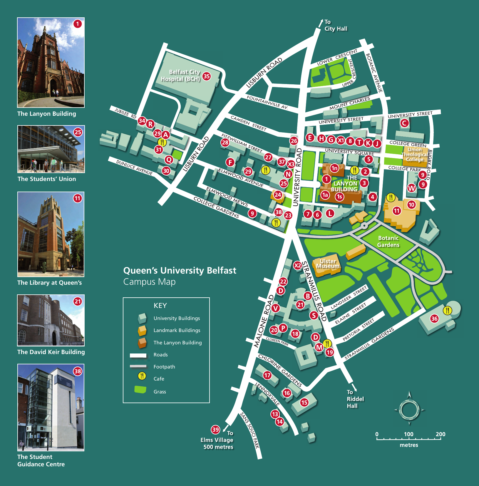 Queen S University Campus Map Queen`s University Belfast Campus Map