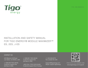 installation and safety manual for tigo energy® module maximizer