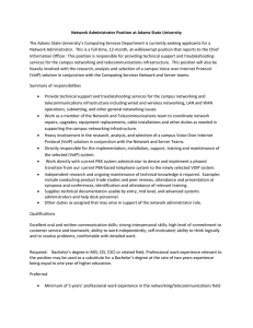 Network Administrator Position at Adams State University The