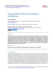 Electric Field of the Ocean Induced by Diffusion