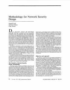Methodology for network security design