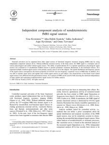 Independent component analysis of nondeterministic fMRI signal