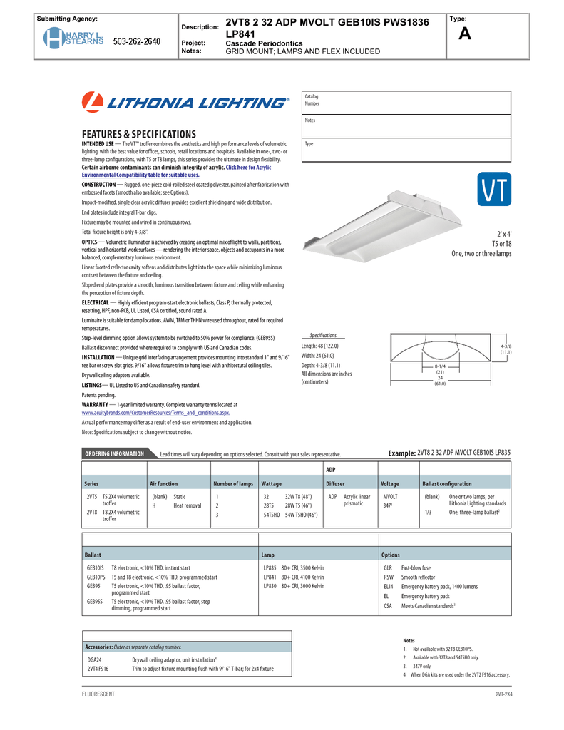 Lithonia Lighting 2Vt5 2 28T5 Adp Mvolt Geb10ps Recessed 