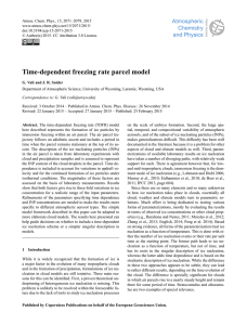 Time-dependent freezing rate parcel model