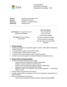 Job Description Employment Services Employment Consultant