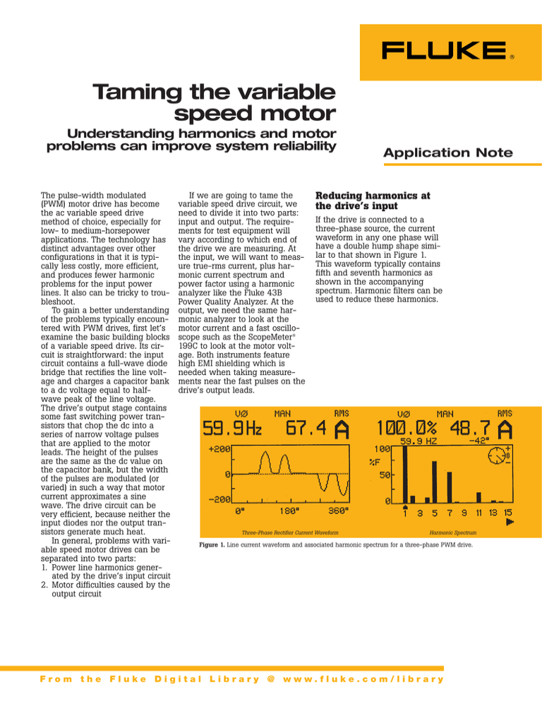 Taming the variable speed motor