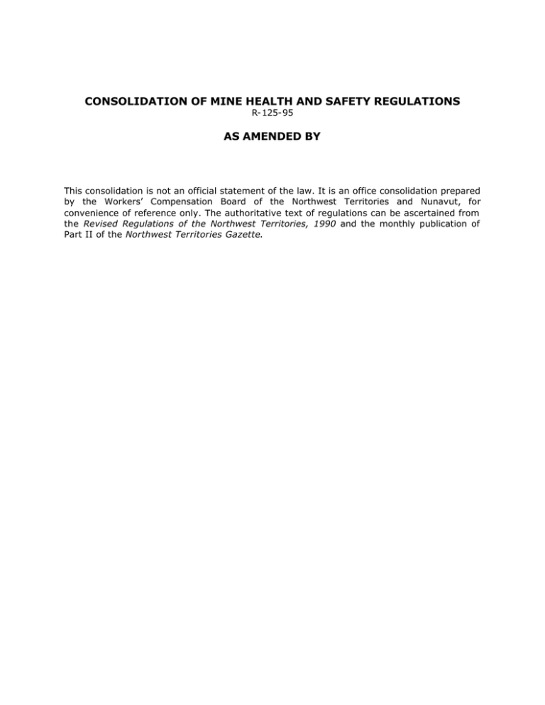 Mine Health and Safety Regulations