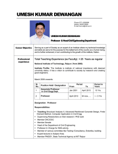 Dr. U. K. Dewangan - National Institute of Technology Raipur