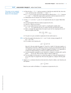 Area Functions: Calculus Discovery Project