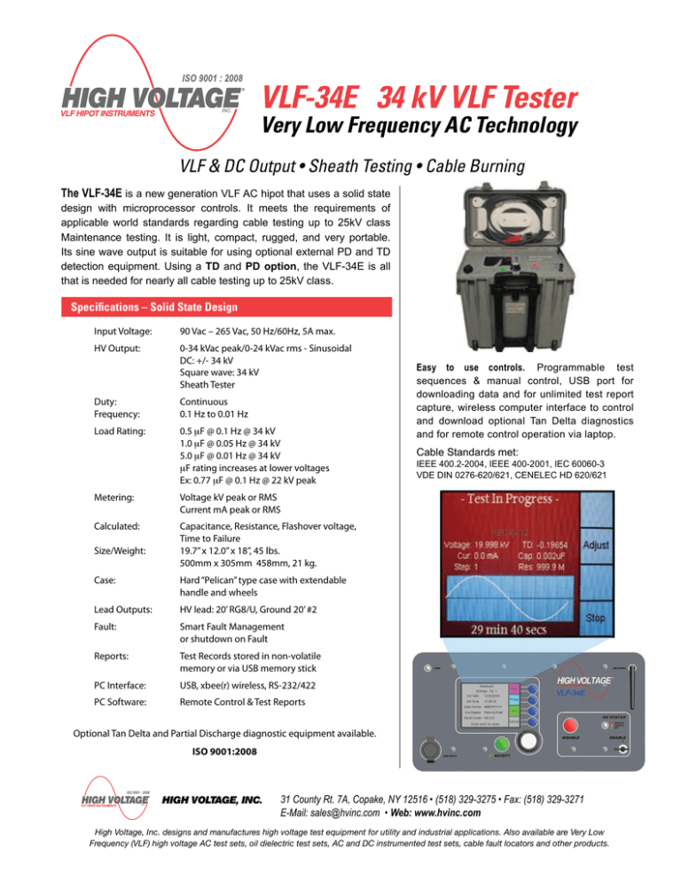 VLF34E 34 kV VLF Tester