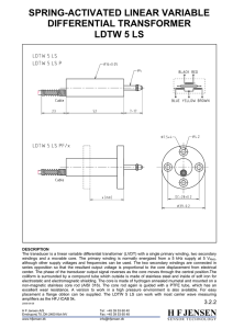 spring-activated linear variable differential transformer