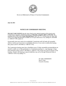 Notice of PUC Meeting – August 2, 2012