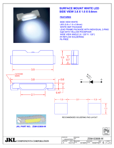 SURFACE MOUNT WHITE LED SIDE VIEW 3.8 X 1.0 X 0.6mm