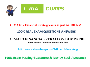 How to pass cima f3 exam question Dumps in first attempt ? - Cimadumps.us