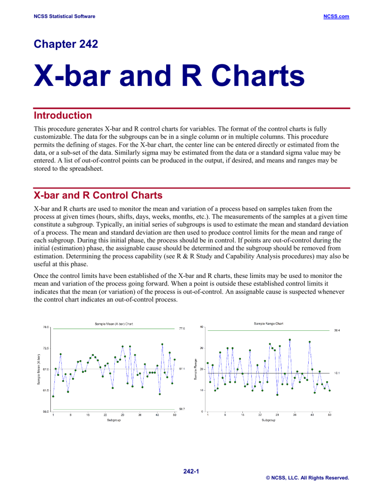 Xbar and R Charts