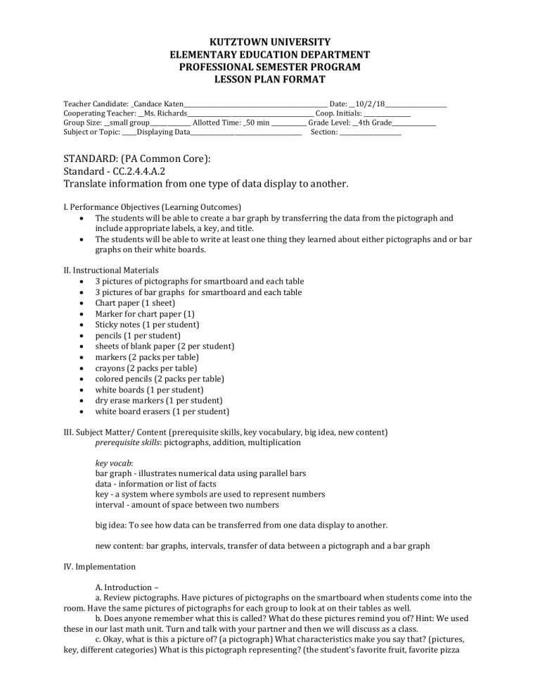 EEU 309 adapted lesson plan graphing