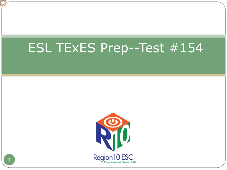 ESL Prep Updated 2016 ESL Prep Updated 2016